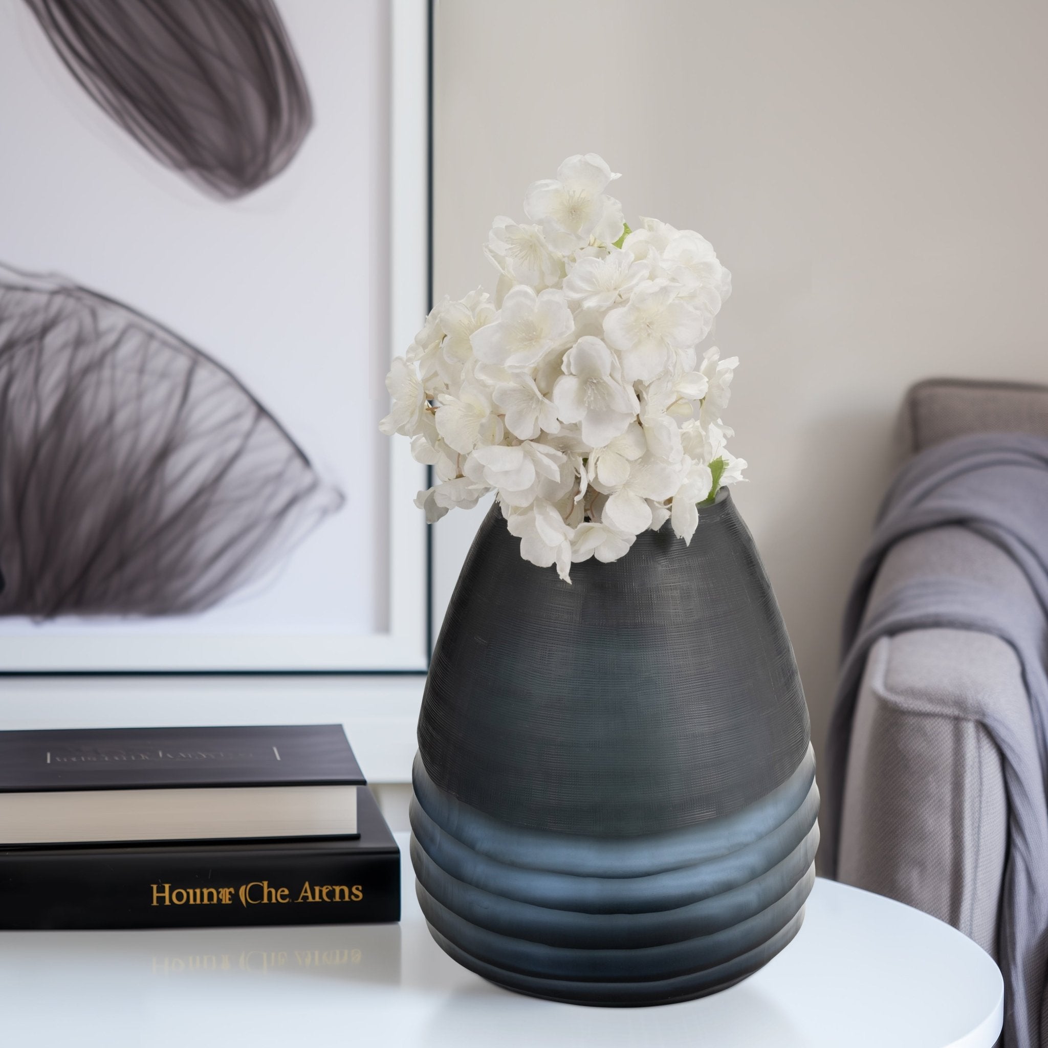 Glass, 11" Etched Vase, Blue Vases and Jars| Sagebrook Home