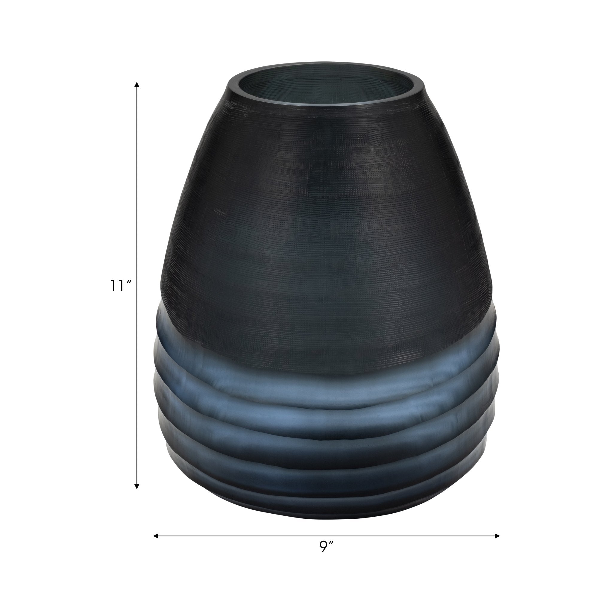 Glass, 11" Etched Vase, Blue Vases and Jars| Sagebrook Home