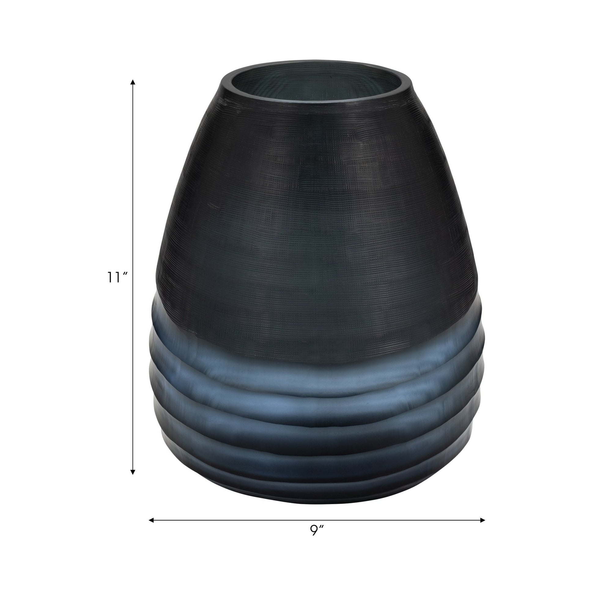 Glass, 11" Etched Vase, Blue Vases and Jars| Sagebrook Home