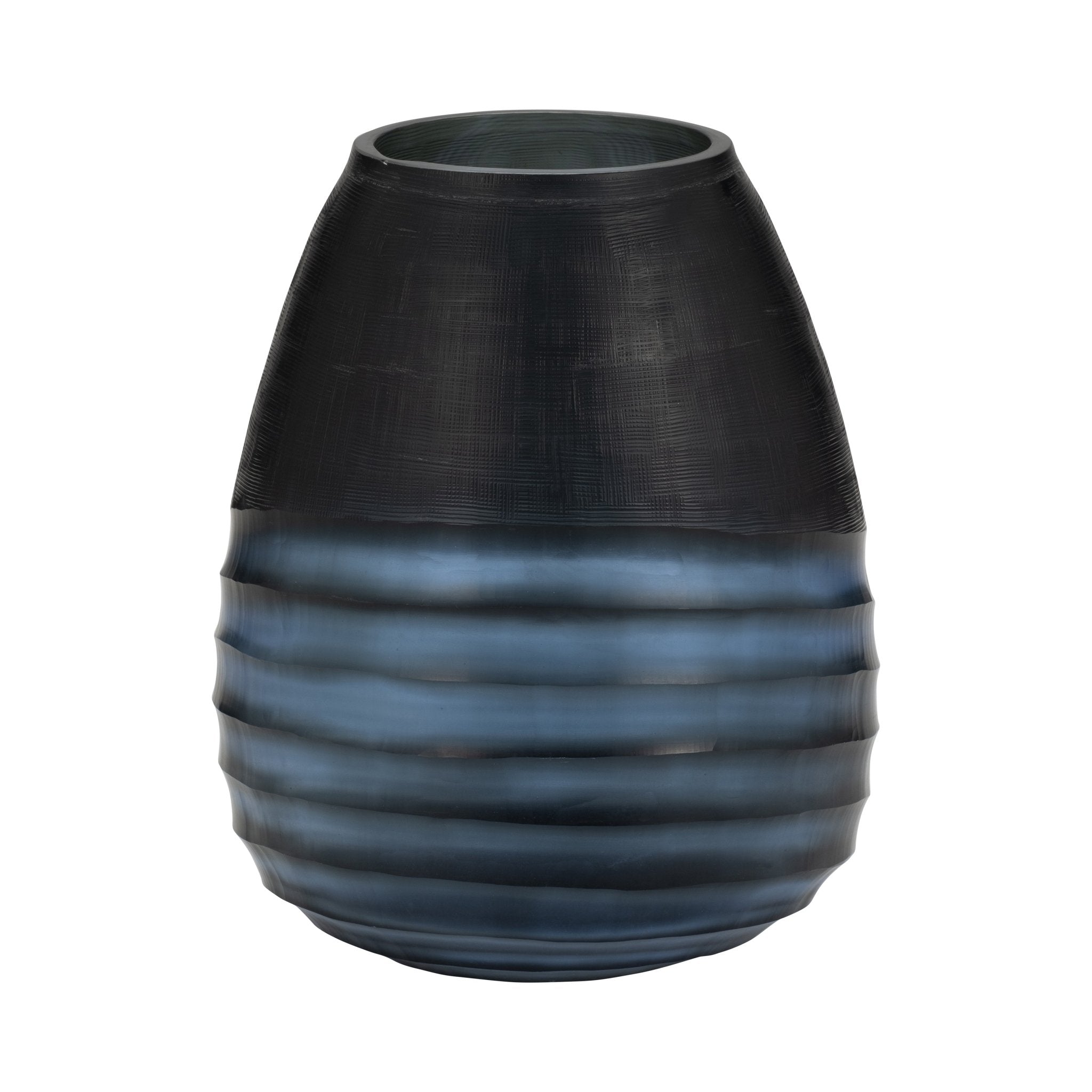 Glass, 11" Etched Vase, Blue Vases and Jars| Sagebrook Home