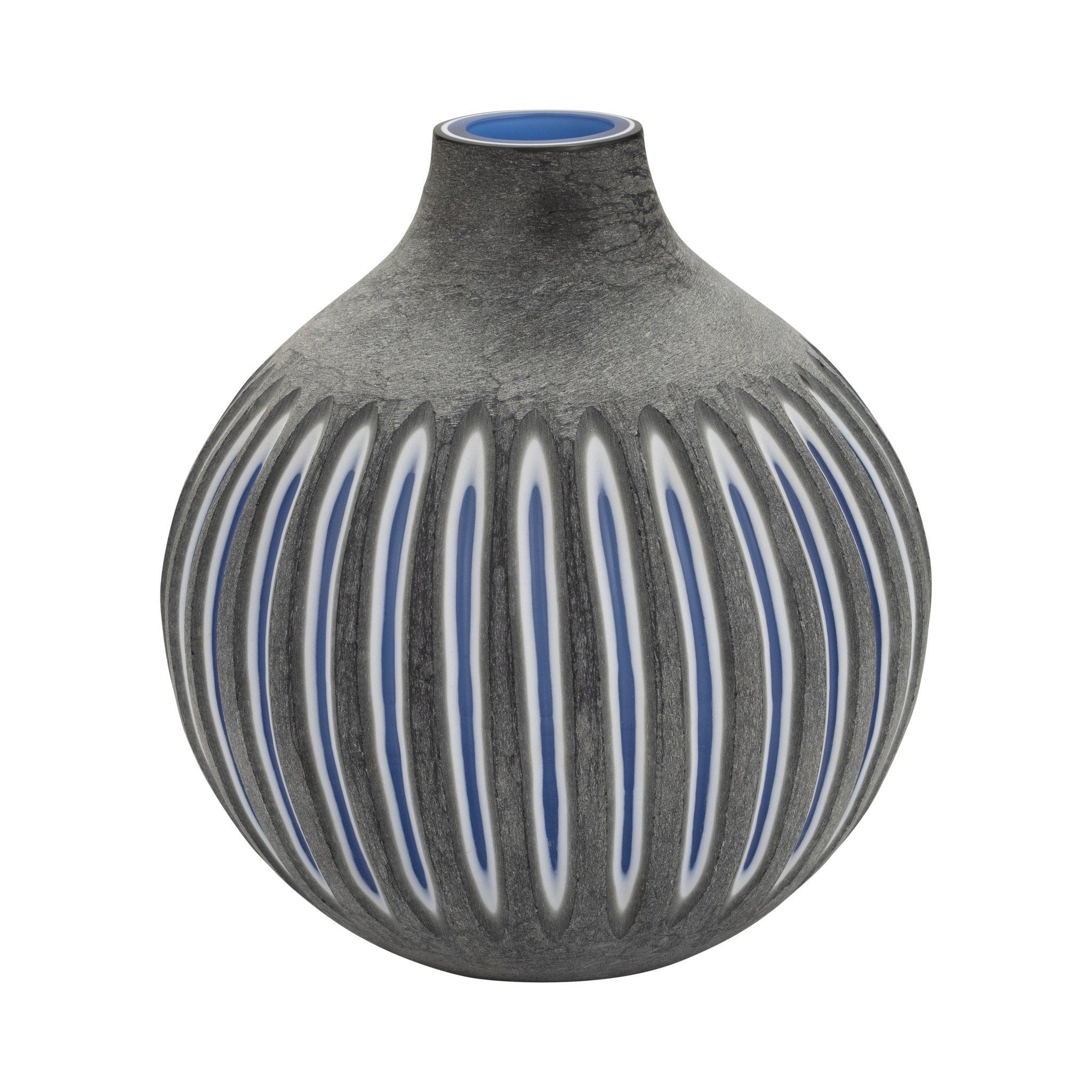 GLASS, 12" RIDGED VASE, BLUE/GRAY Vases and Jars| Sagebrook Home