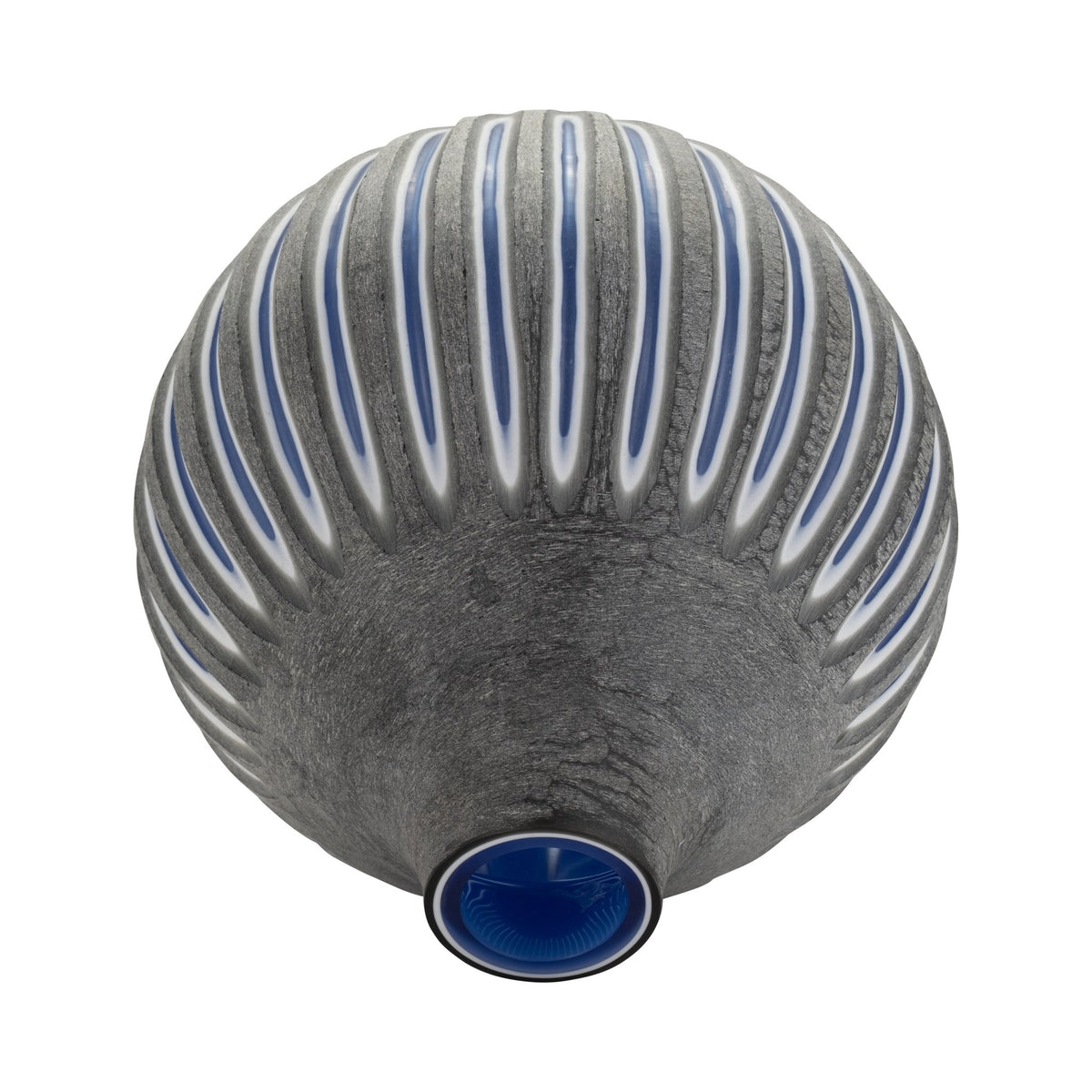 GLASS, 12" RIDGED VASE, BLUE/GRAY Vases and Jars| Sagebrook Home