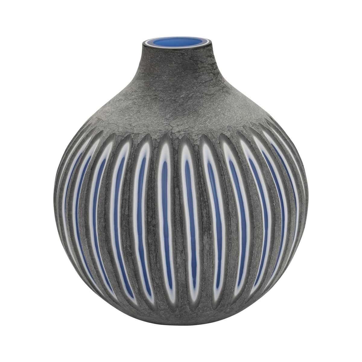 GLASS, 12" RIDGED VASE, BLUE/GRAY Vases and Jars| Sagebrook Home
