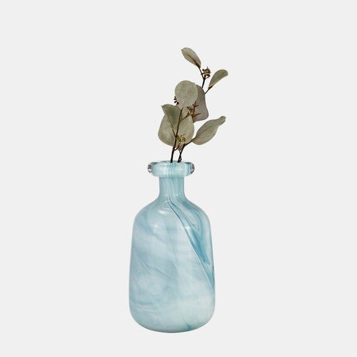 GLASS, 12"H BOTTLE VASE, TEAL Vases and Jars| Sagebrook Home