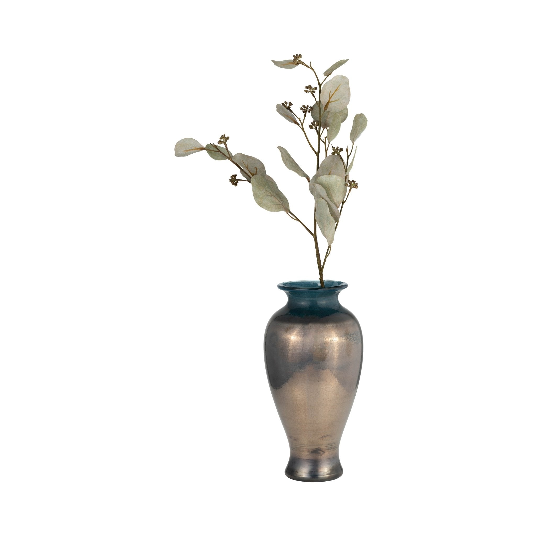 GLASS, 12"H OLPE VASE, TEAL | Sagebrook Home
