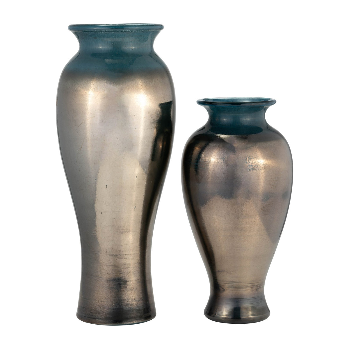 GLASS, 12"H OLPE VASE, TEAL | Sagebrook Home