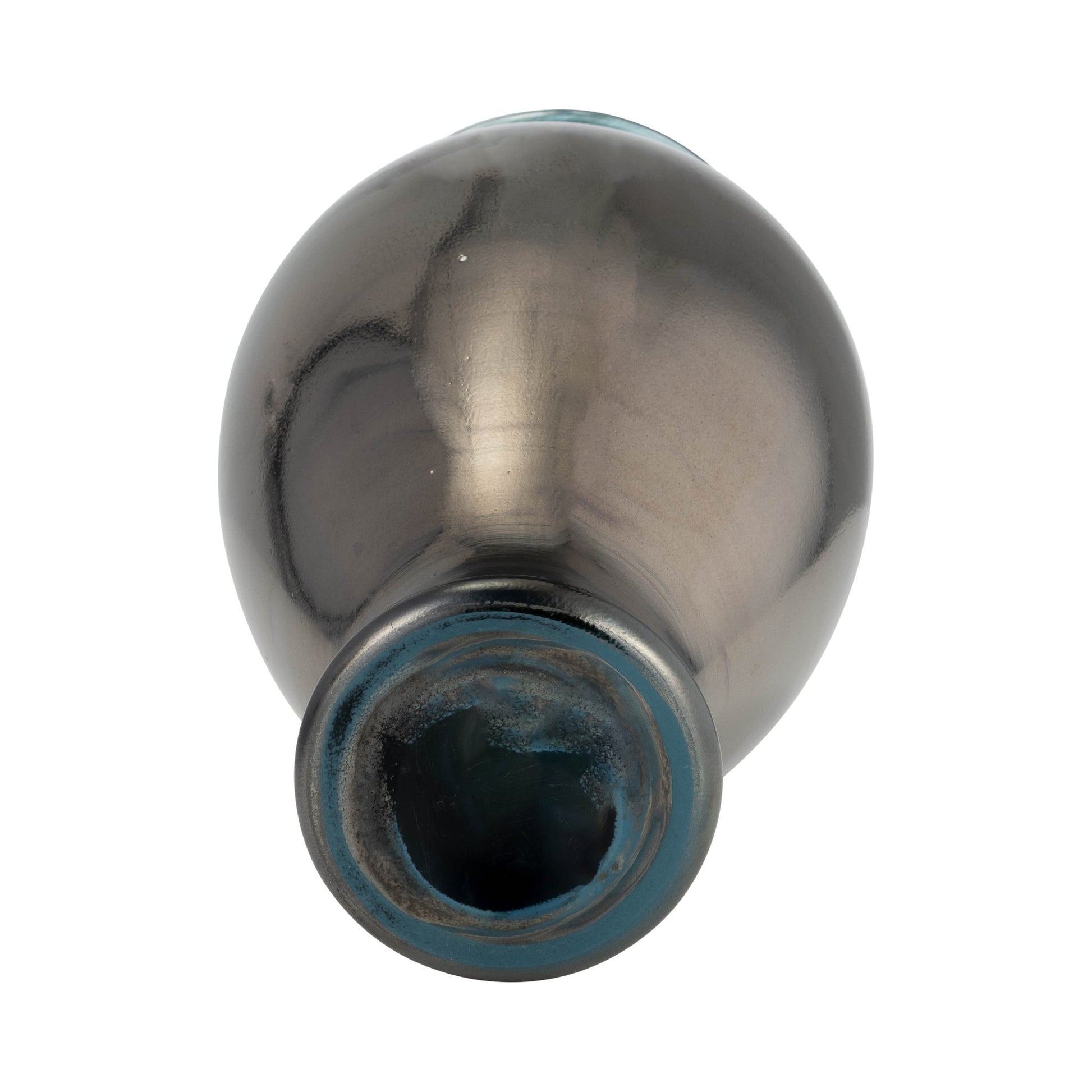 GLASS, 12"H OLPE VASE, TEAL | Sagebrook Home