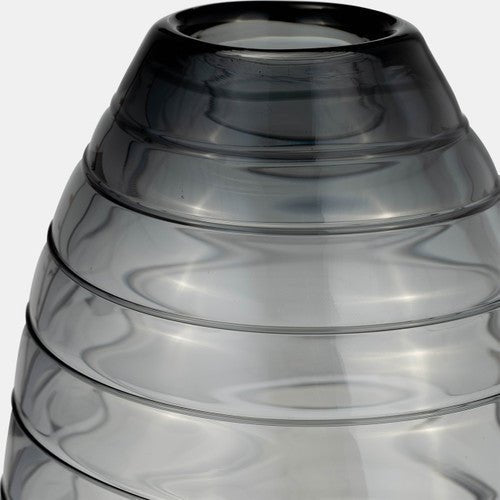 GLASS, 12"H PINCHED VASE, SMOKE Vases and Jars| Sagebrook Home