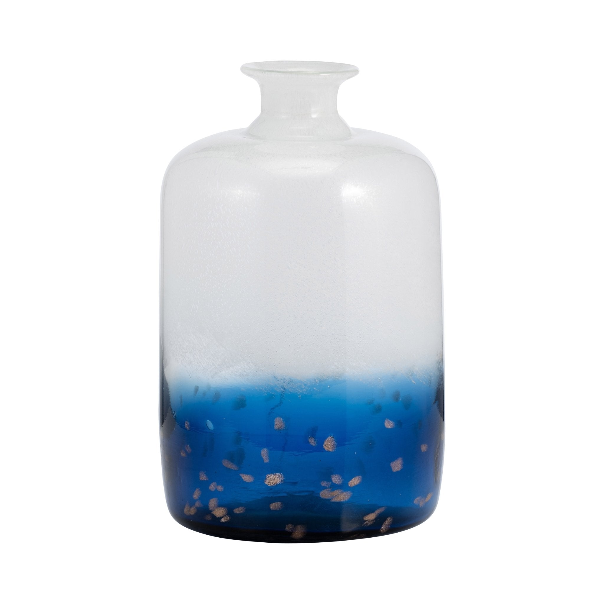 Glass, 12''H, Two Toned Vase, White/Blue Vases and Jars| Sagebrook Home