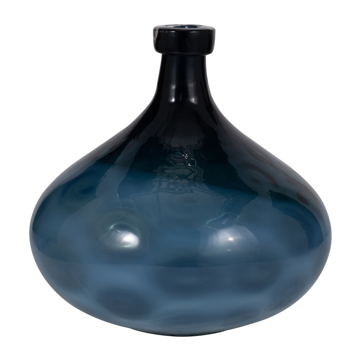 GLASS, 13" DIMPLE VASE BLUE Vases and Jars| Sagebrook Home