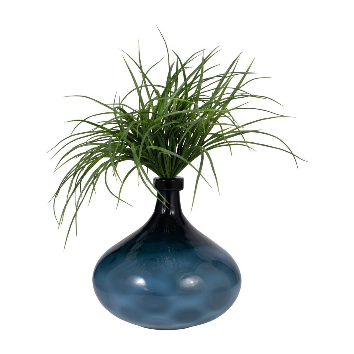 GLASS, 13" DIMPLE VASE BLUE Vases and Jars| Sagebrook Home
