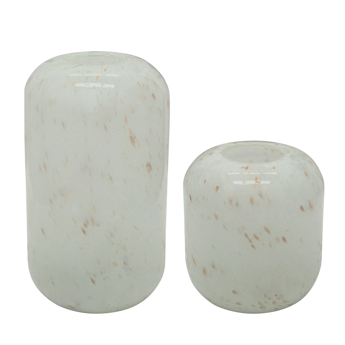 GLASS, 13" SPECKLED VASE, BEIGE Vases and Jars| Sagebrook Home