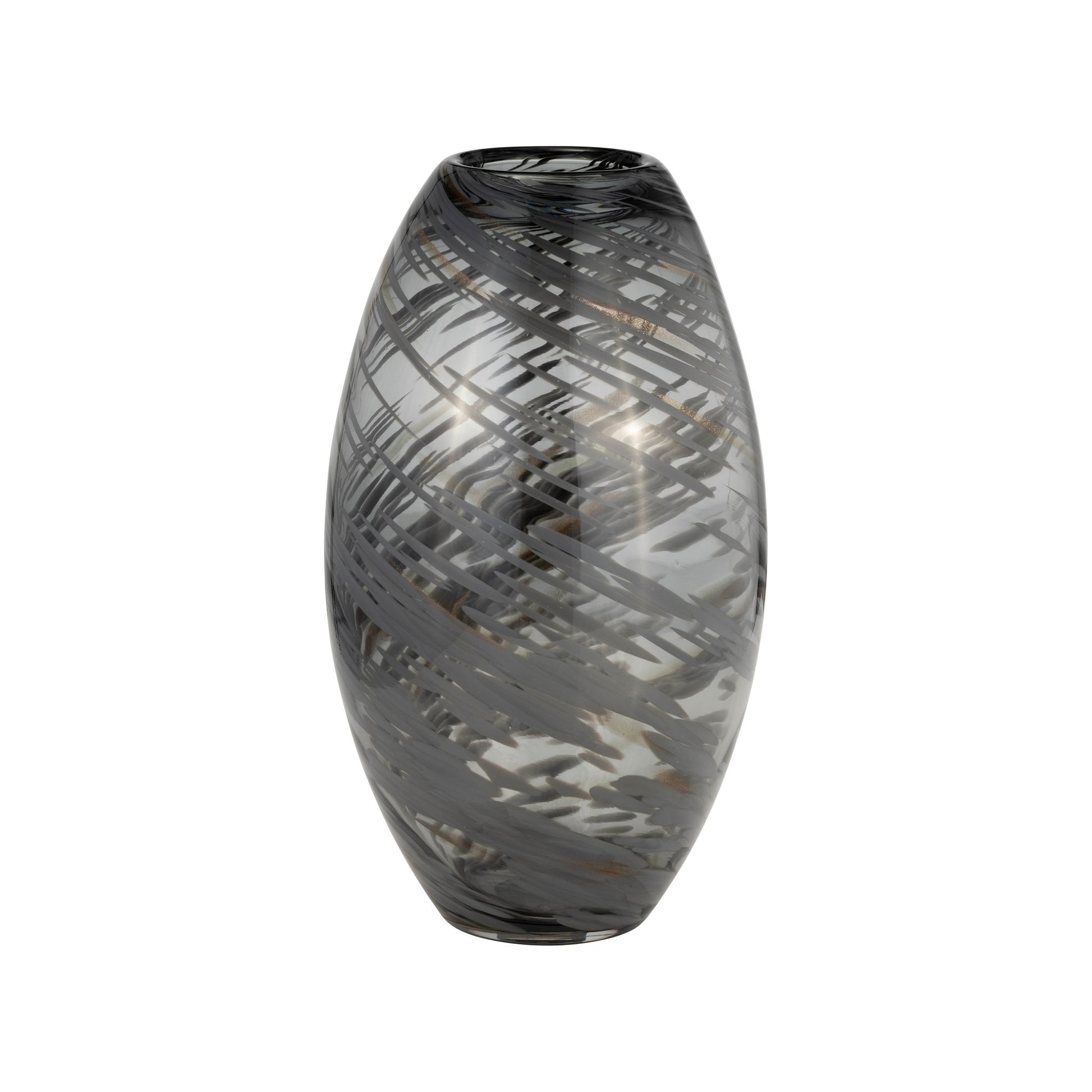 GLASS, 13"H SWIRL VASE, BLACK Vases and Jars| Sagebrook Home