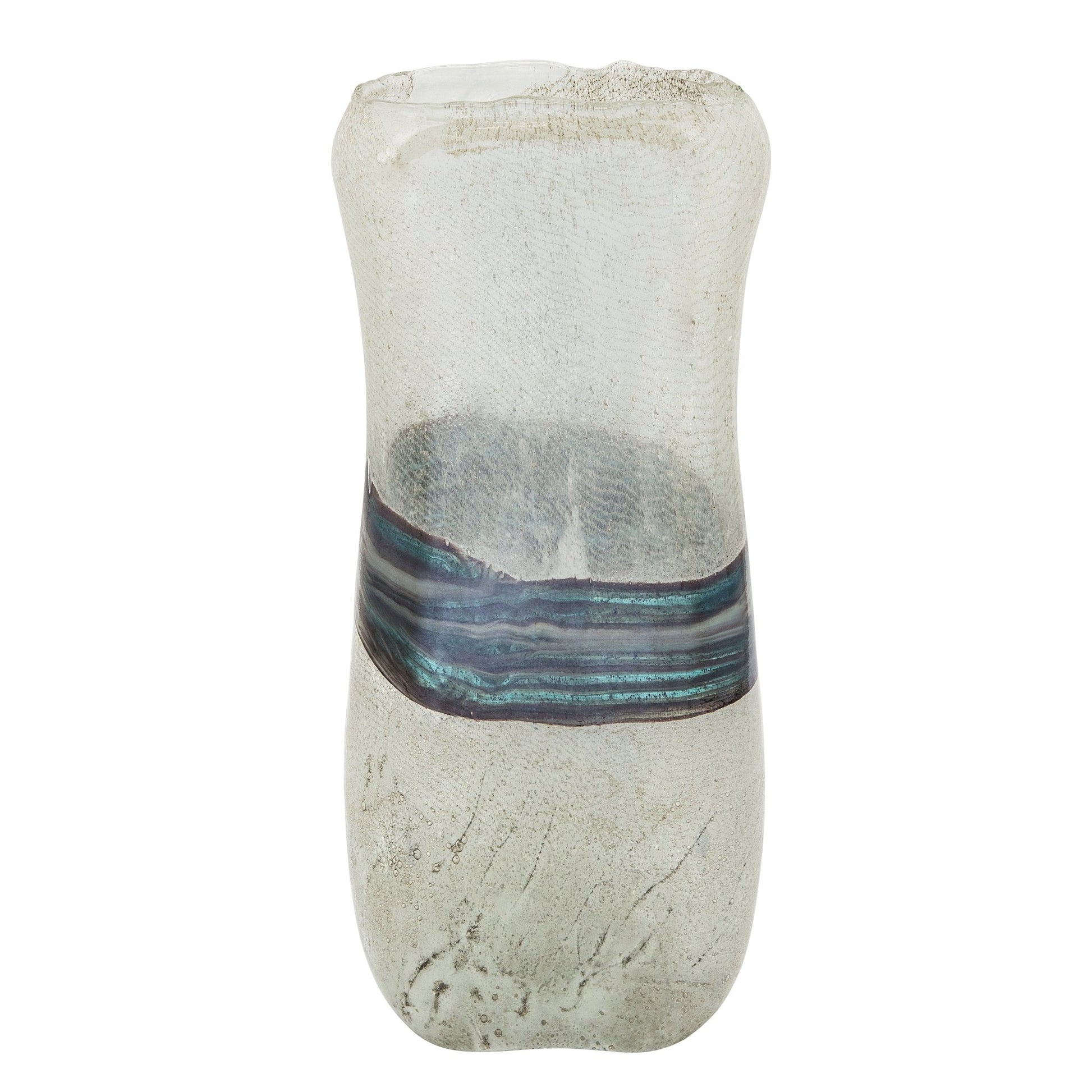 GLASS, 14" AZURITE VASE, BLUE/GRAY Vases and Jars| Sagebrook Home