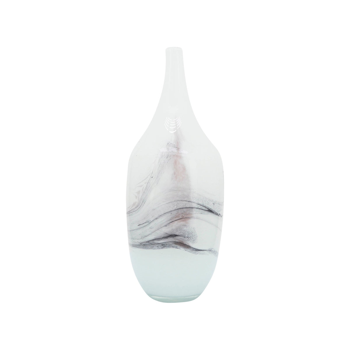 Glass, 14''H, Abstract Vase-White Vases and Jars| Sagebrook Home