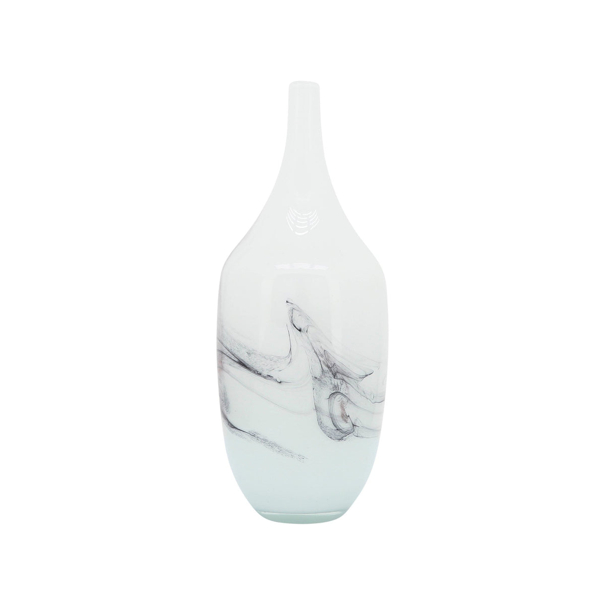 Glass, 14''H, Abstract Vase-White Vases and Jars| Sagebrook Home