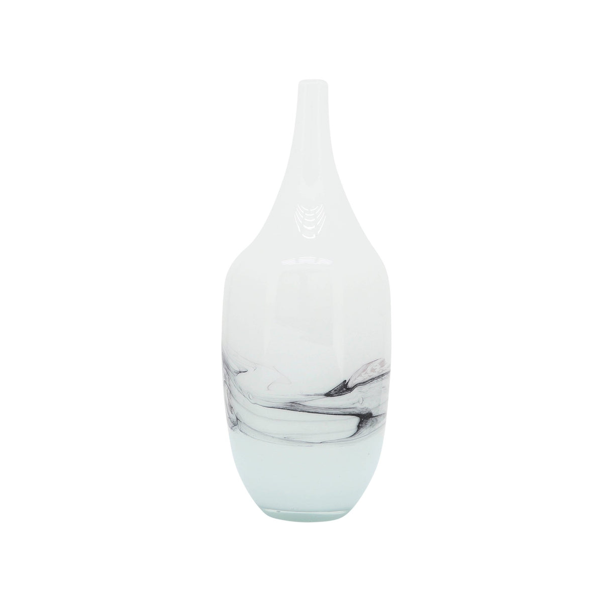 Glass, 14''H, Abstract Vase-White Vases and Jars| Sagebrook Home