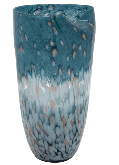 GLASS 14"H OCEAN ART VASE, BLUE Vases and Jars| Sagebrook Home