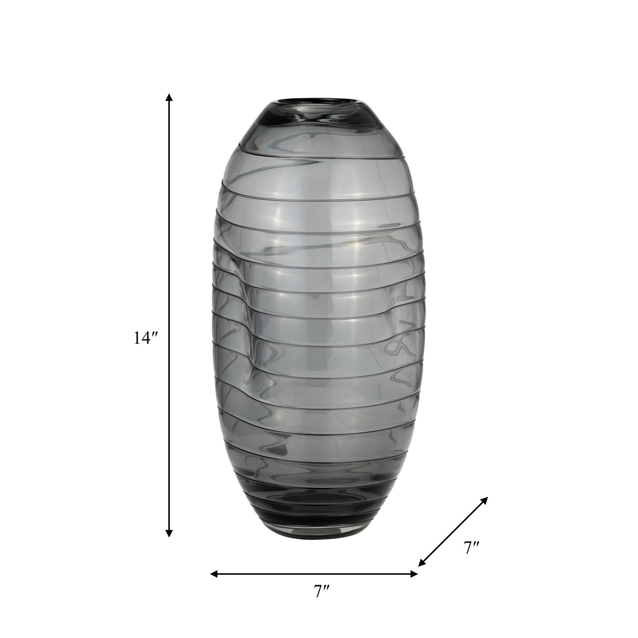 GLASS, 14"H PINCHED VASE, SMOKE Vases and Jars| Sagebrook Home