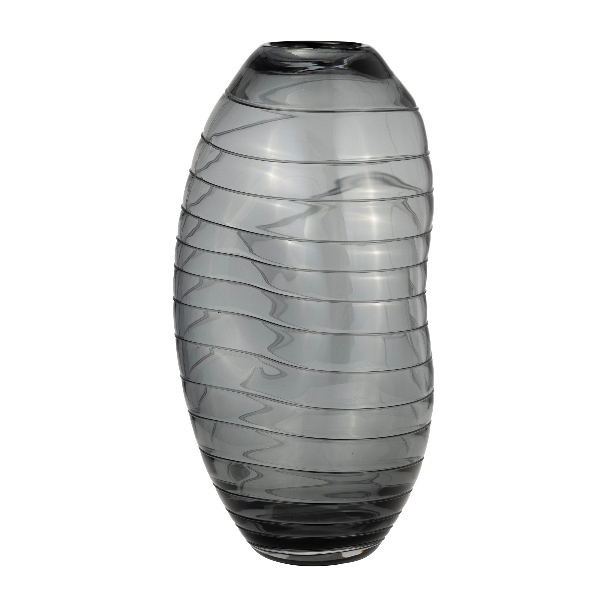 GLASS, 14"H PINCHED VASE, SMOKE Vases and Jars| Sagebrook Home