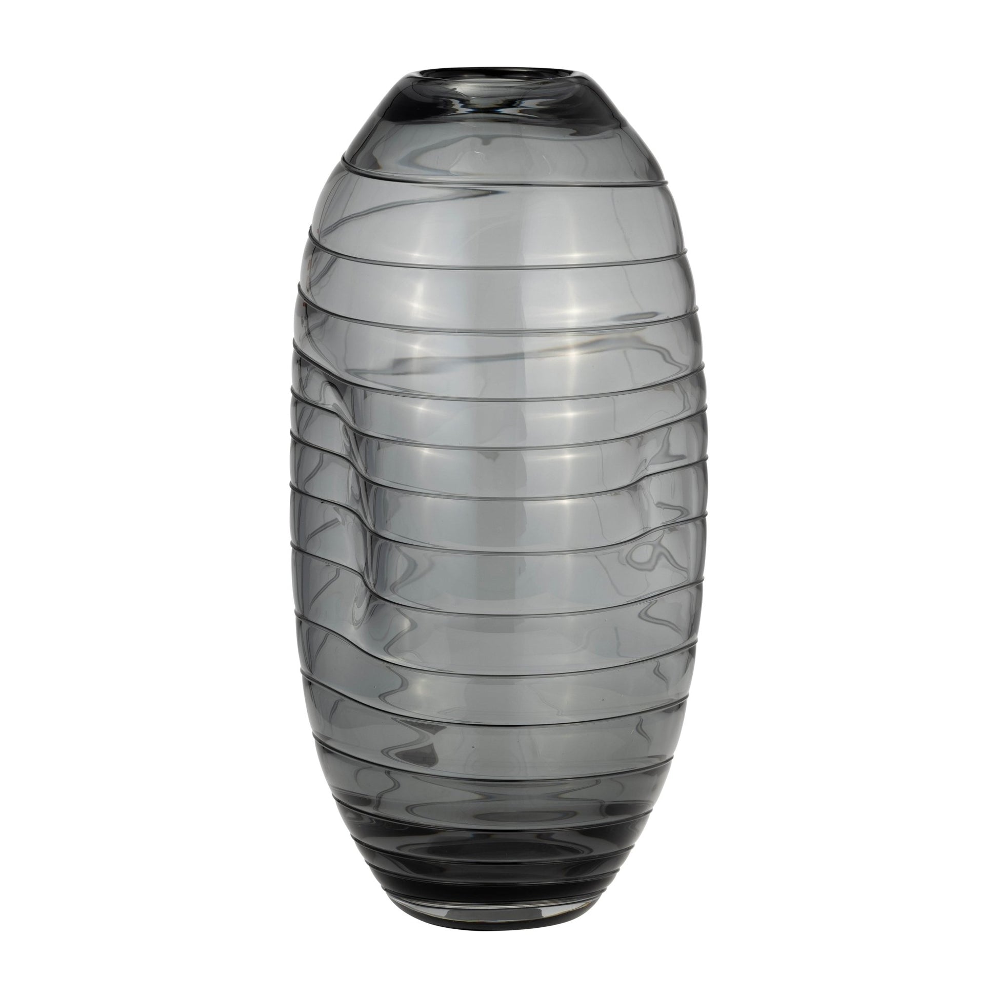 GLASS, 14"H PINCHED VASE, SMOKE Vases and Jars| Sagebrook Home