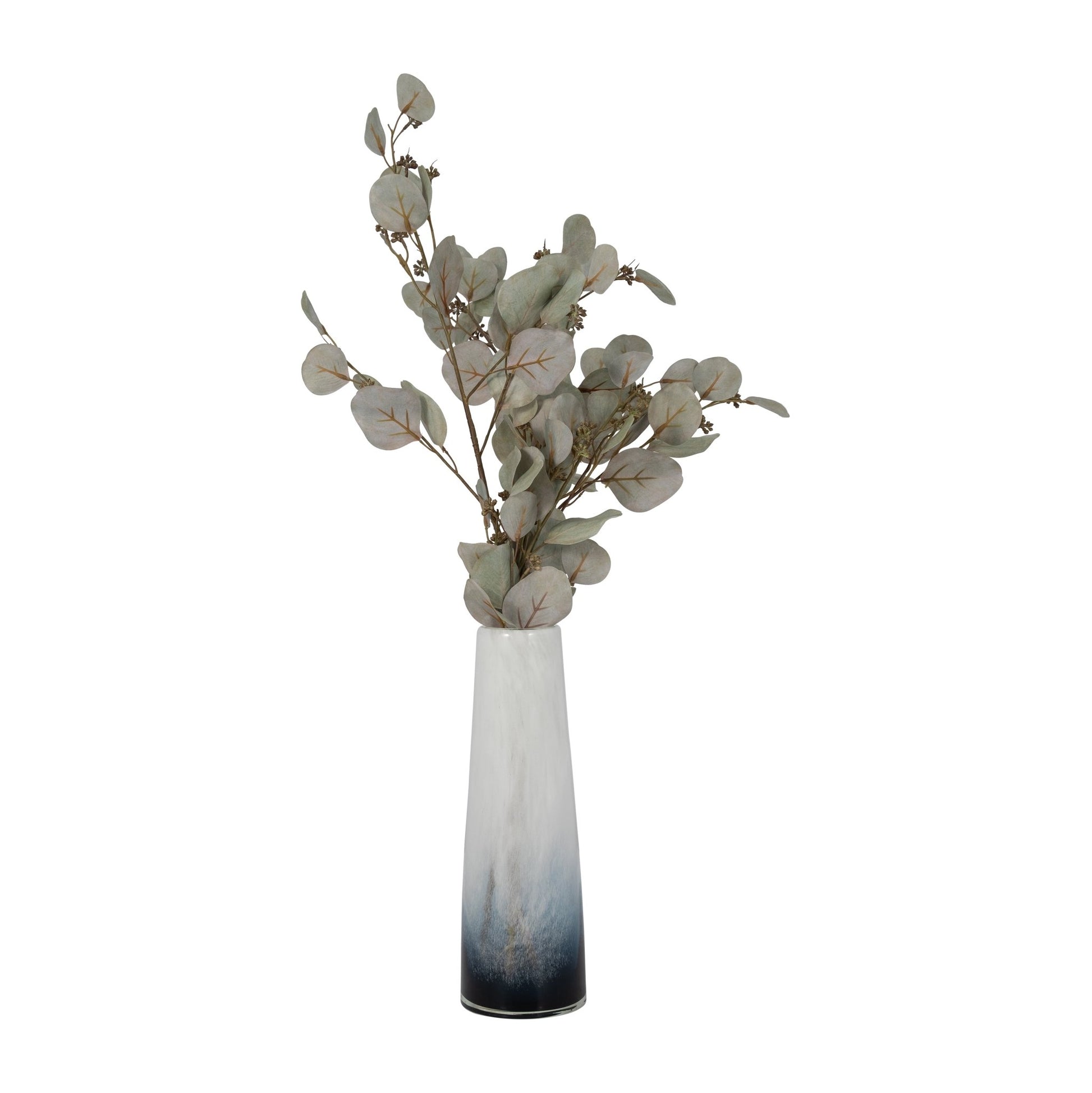 GLASS, 15" BLUE WATERS VASE, BLUE/WHITE Vases and Jars| Sagebrook Home