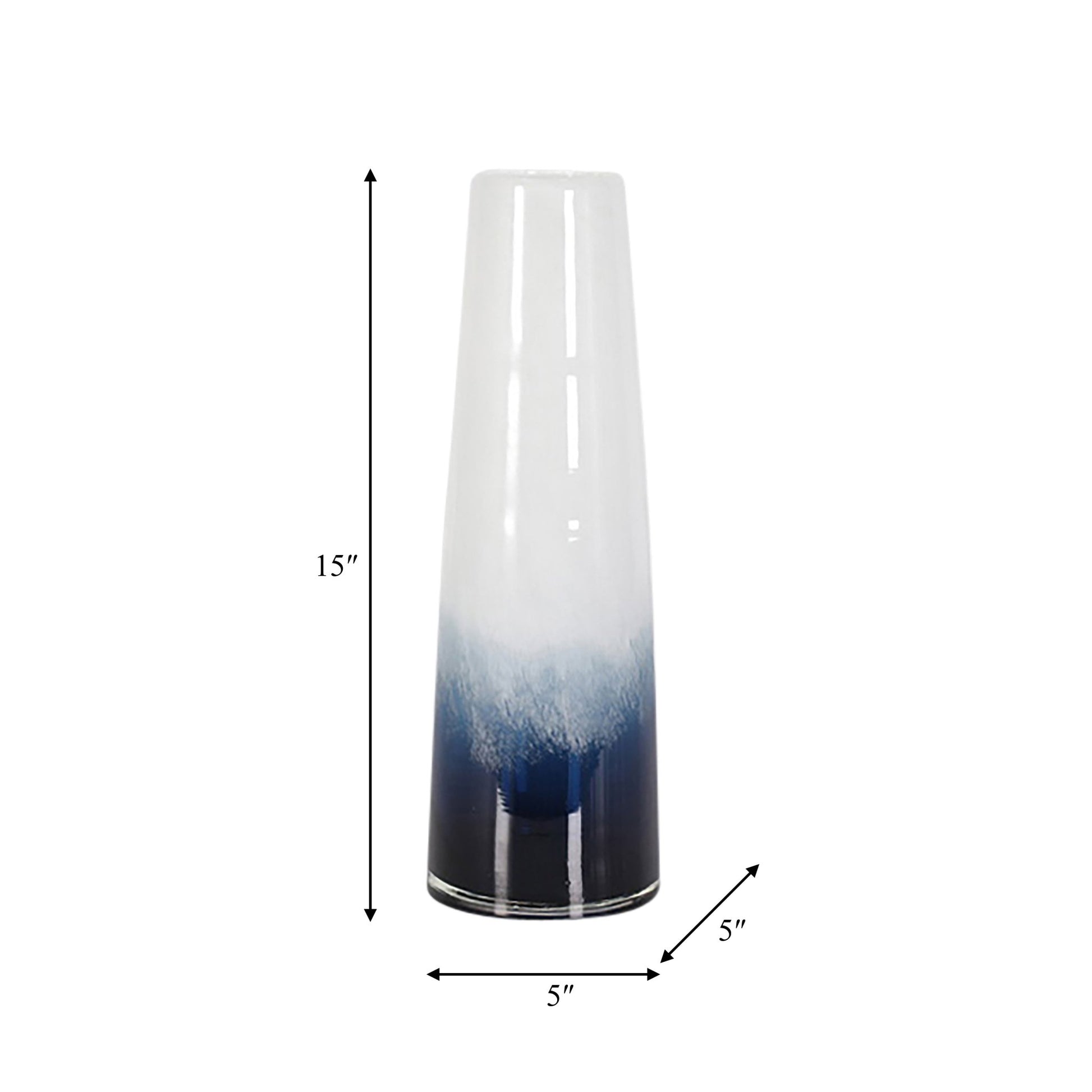 GLASS, 15" BLUE WATERS VASE, BLUE/WHITE Vases and Jars| Sagebrook Home