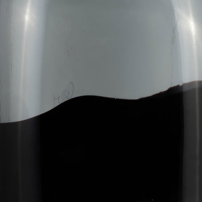 GLASS, 15"H LONG NECK 2 - TONE VASE, SMOKE/BLACK - Al Rugaib Furniture