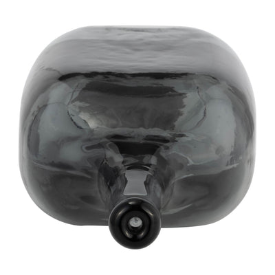 GLASS, 15"H LONG NECK 2 - TONE VASE, SMOKE/BLACK - Al Rugaib Furniture