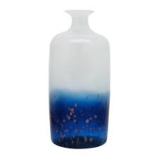 Glass, 16''H, Two Toned Vase, White/Blue Vases and Jars| Sagebrook Home