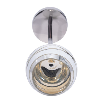 GLASS, 17" VOTIVE HOLDER W/ STAND, WHITE/SILVER - Al Rugaib Furniture