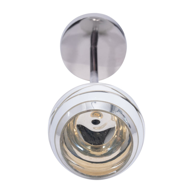 GLASS, 17" VOTIVE HOLDER W/ STAND, WHITE/SILVER - Al Rugaib Furniture