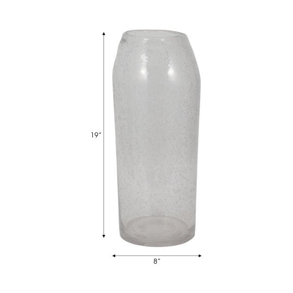 GLASS, 19" FLOOR VASE BUBBLE CLEAR Vases and Jars| Sagebrook Home