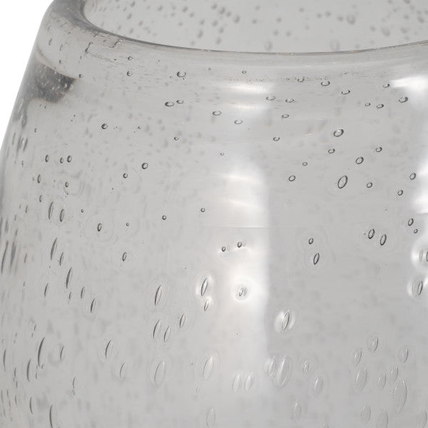 GLASS, 19" FLOOR VASE BUBBLE CLEAR Vases and Jars| Sagebrook Home