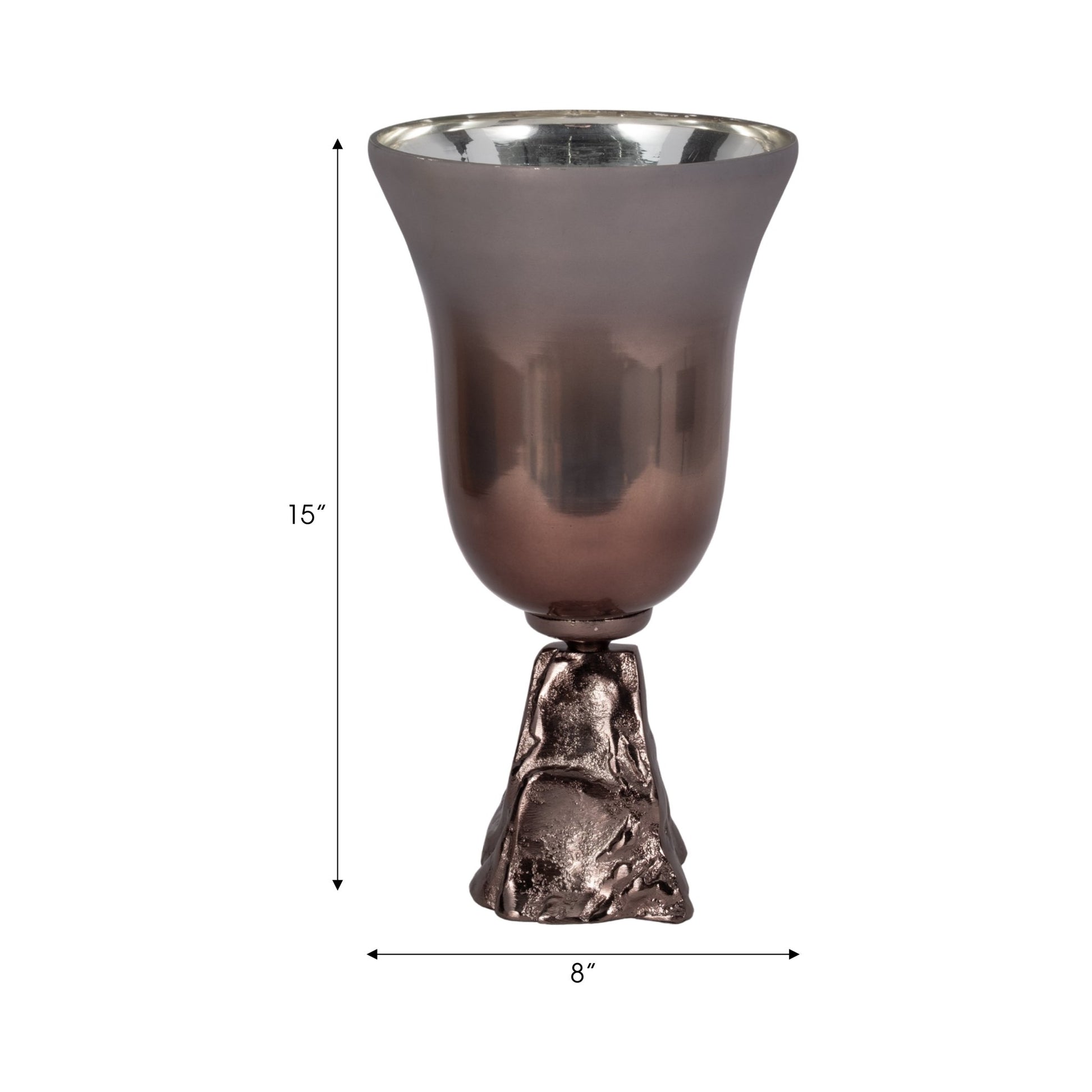 GLASS, 2-TONE CHALICE VASE, METALLIC KD Vases and Jars| Sagebrook Home