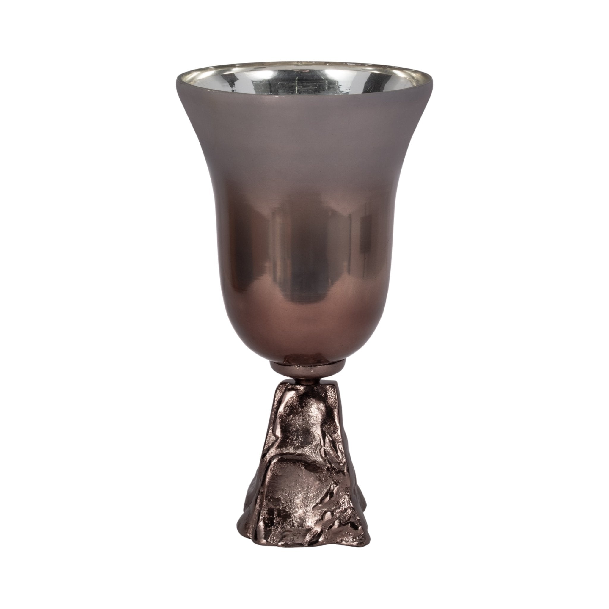 GLASS, 2-TONE CHALICE VASE, METALLIC KD Vases and Jars| Sagebrook Home