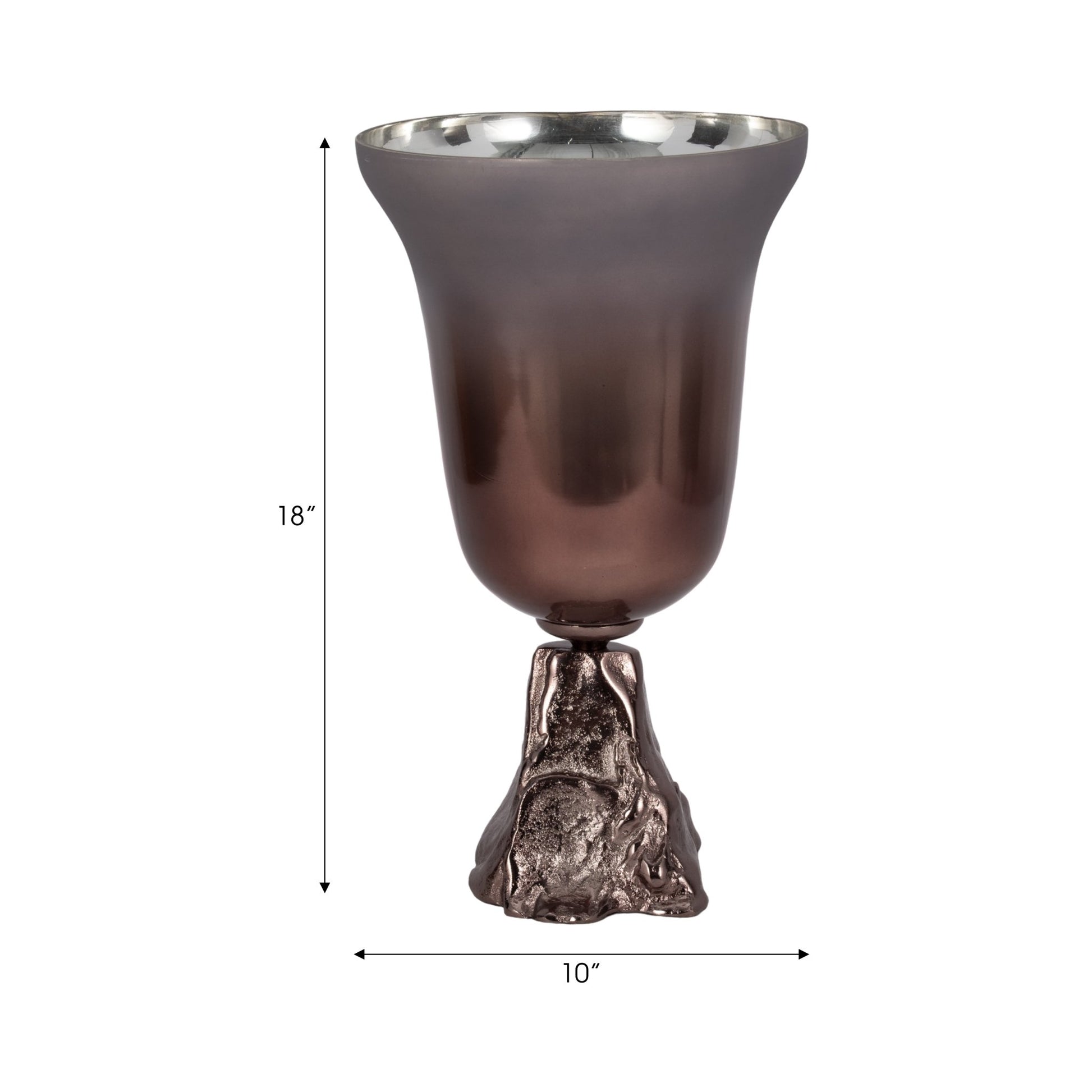 GLASS, 2-TONE CHALICE VASE, METALLIC KD Vases and Jars| Sagebrook Home