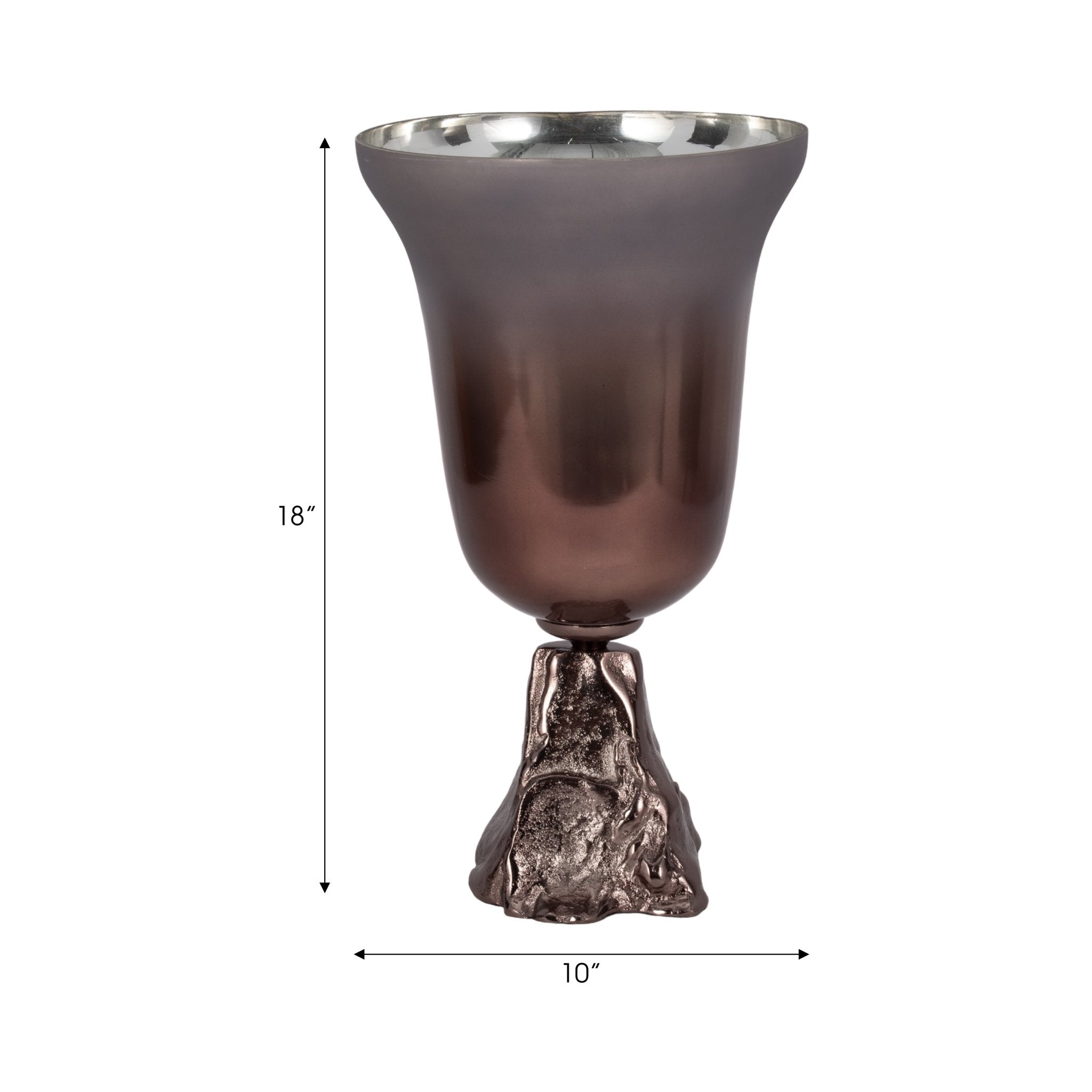 GLASS, 2-TONE CHALICE VASE, METALLIC KD Vases and Jars| Sagebrook Home