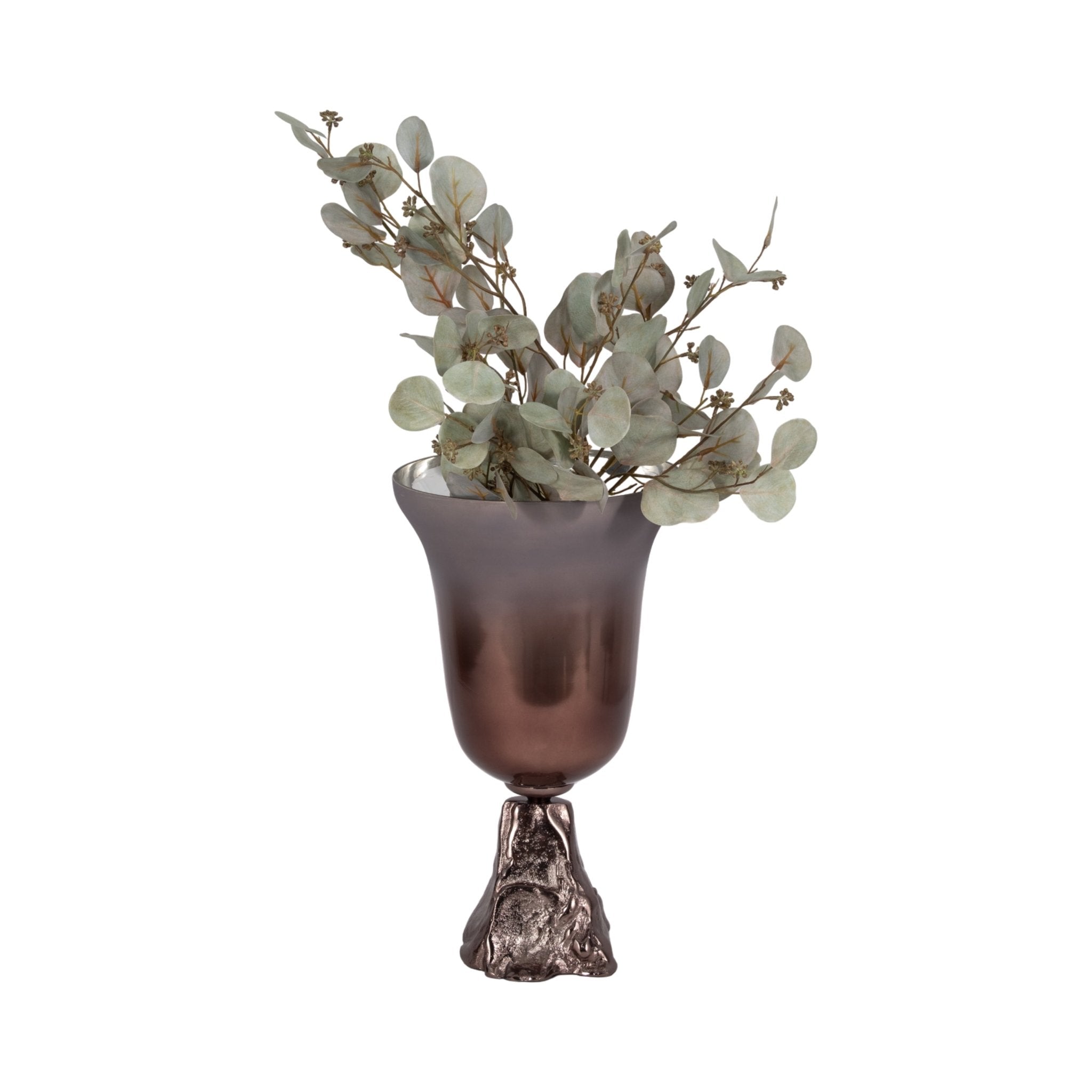 GLASS, 2-TONE CHALICE VASE, METALLIC KD Vases and Jars| Sagebrook Home