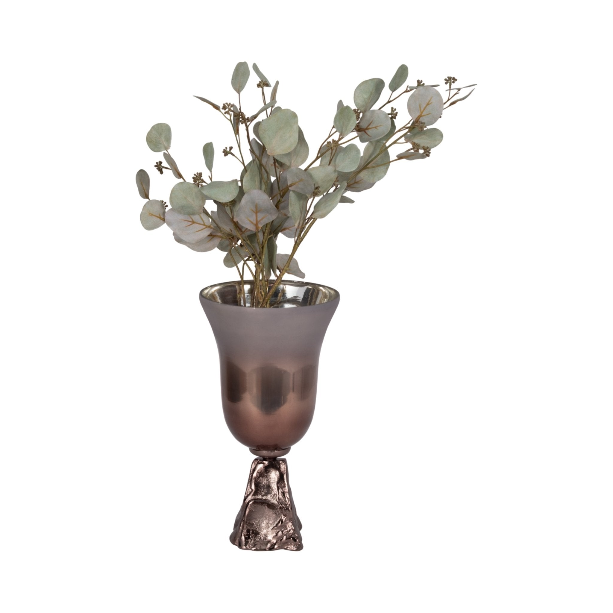 GLASS, 2-TONE CHALICE VASE, METALLIC KD Vases and Jars| Sagebrook Home