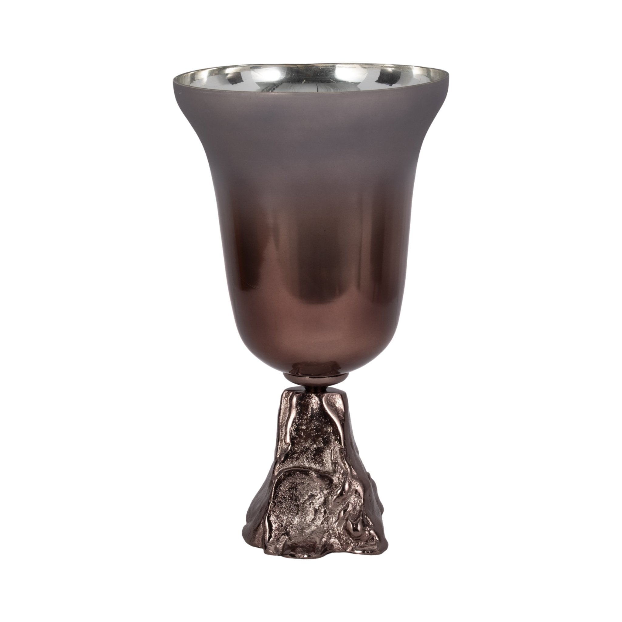 GLASS, 2-TONE CHALICE VASE, METALLIC KD Vases and Jars| Sagebrook Home