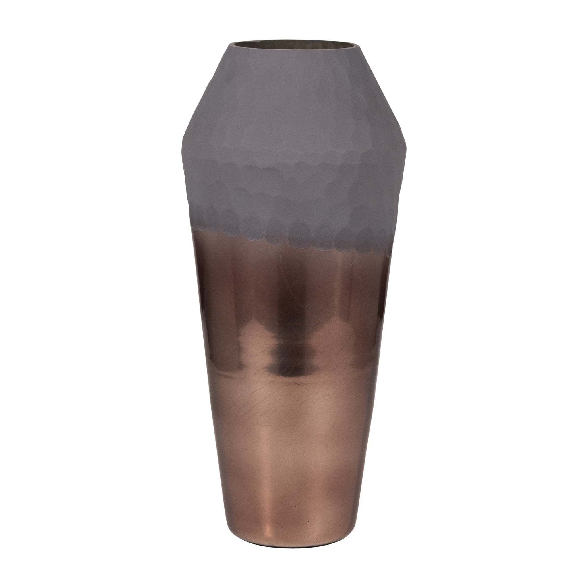 GLASS, 2-TONE HAND-CUT VASE, METALLIC Vases and Jars| Sagebrook Home