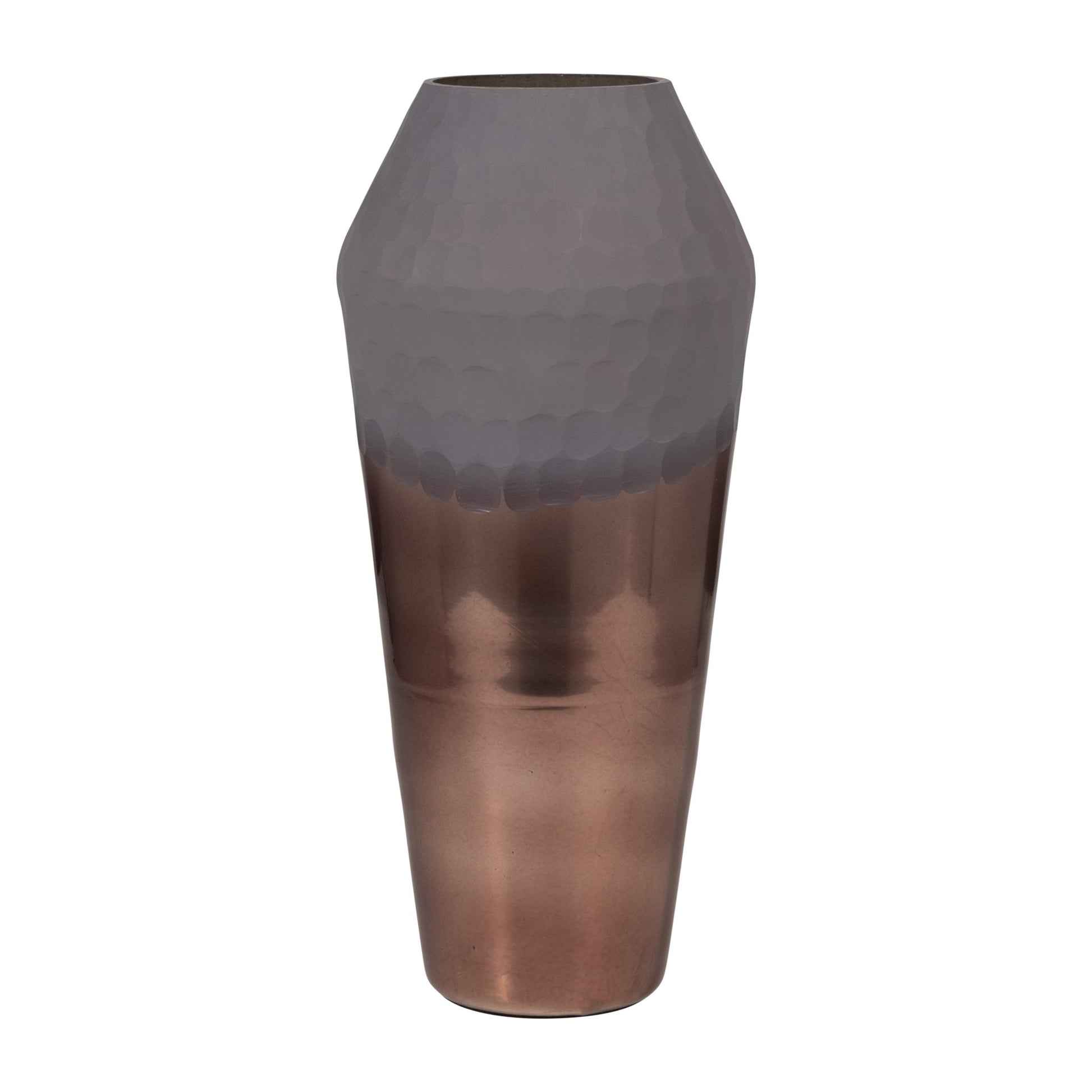 GLASS, 2-TONE HAND-CUT VASE, METALLIC Vases and Jars| Sagebrook Home