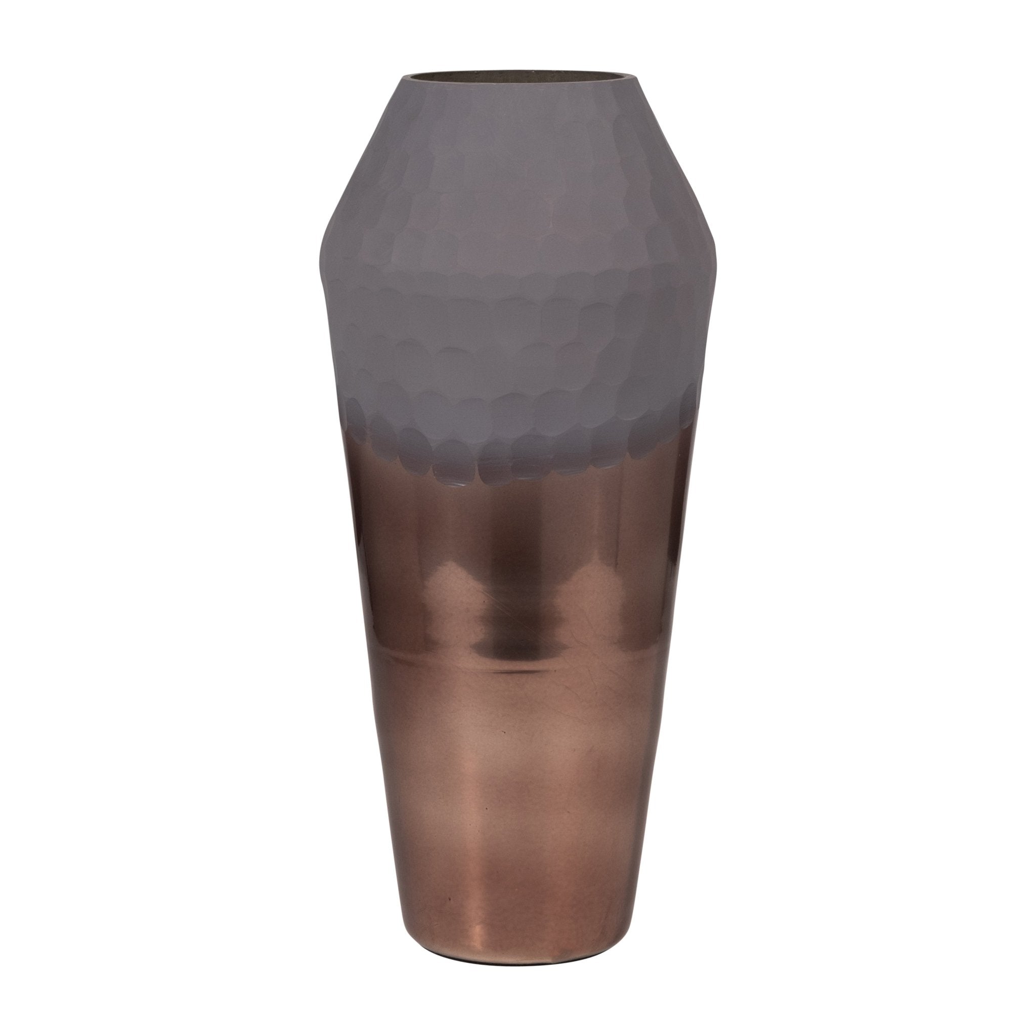 GLASS, 2-TONE HAND-CUT VASE, METALLIC Vases and Jars| Sagebrook Home