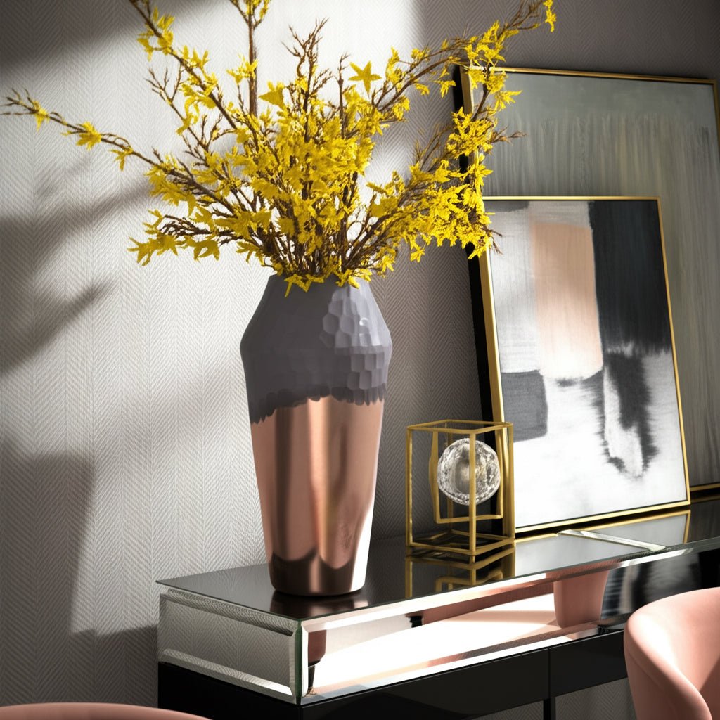 GLASS, 2-TONE HAND-CUT VASE, METALLIC Vases and Jars| Sagebrook Home