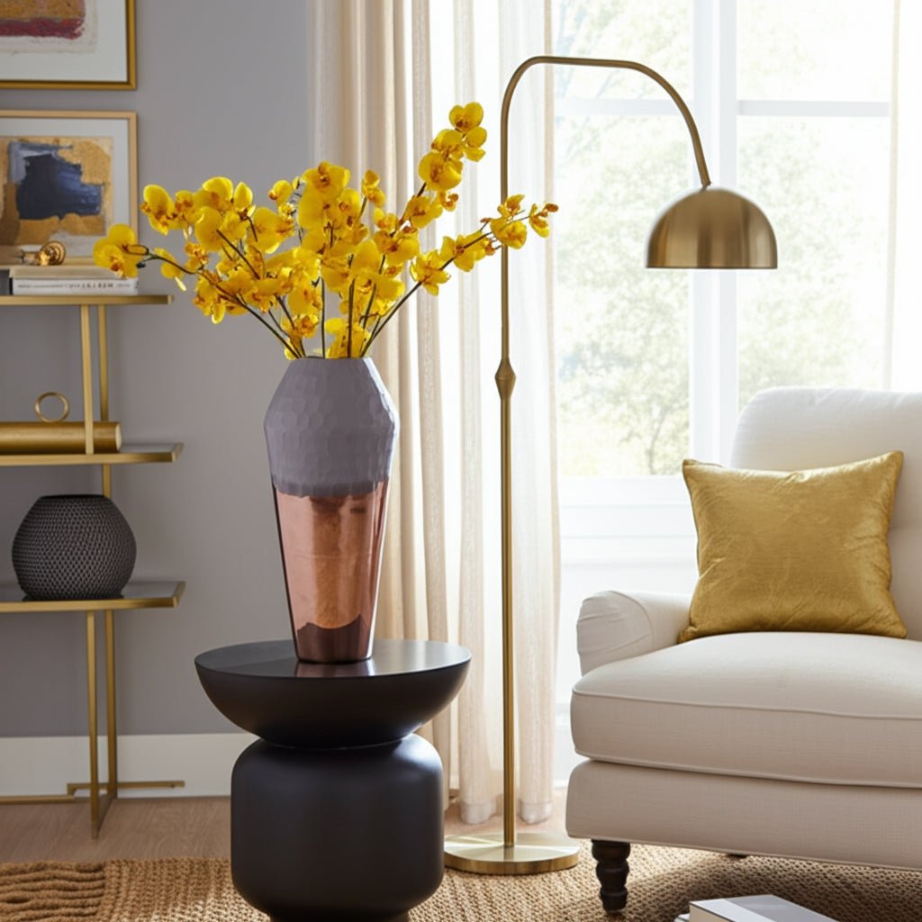GLASS, 2-TONE HAND-CUT VASE, METALLIC Vases and Jars| Sagebrook Home