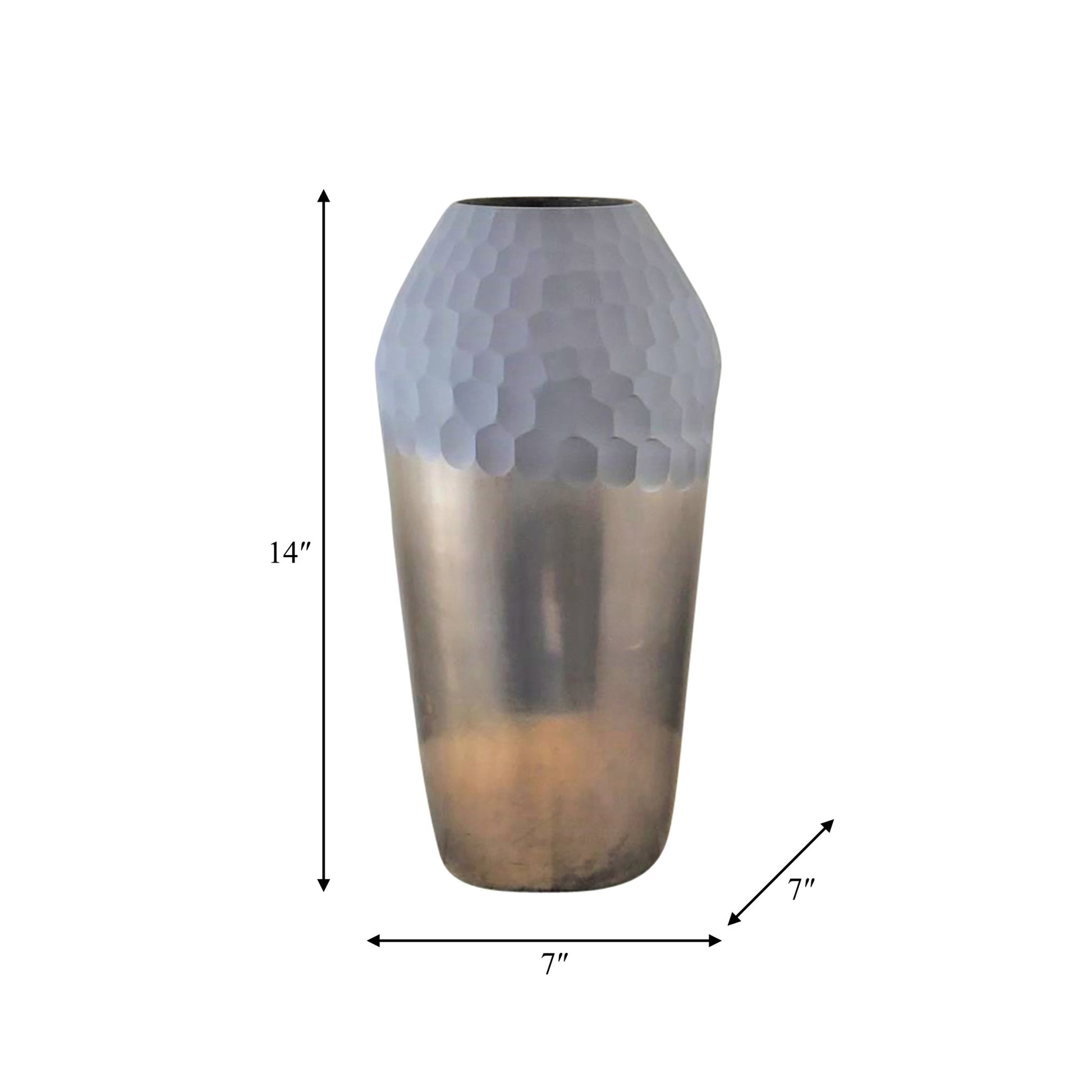 GLASS, 2-TONE HAND-CUT VASE, METALLIC Vases and Jars| Sagebrook Home
