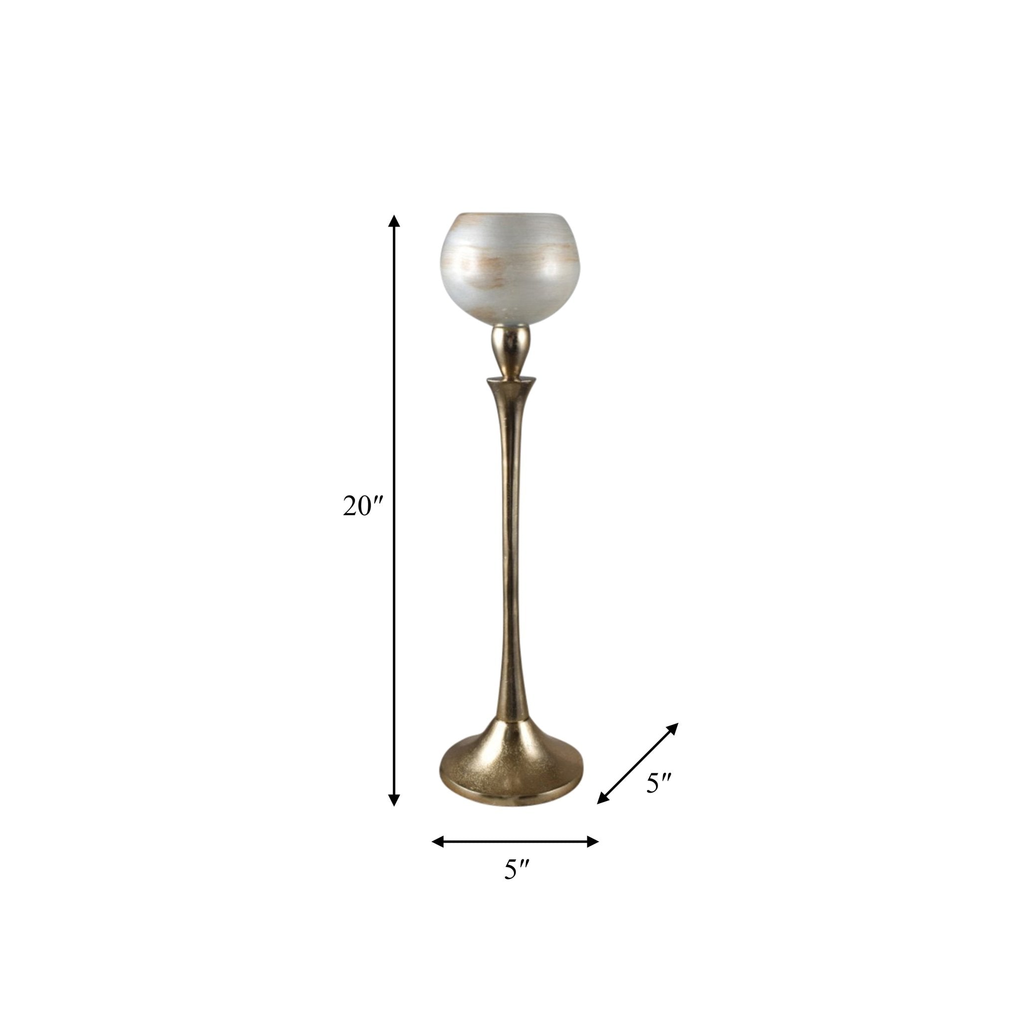 GLASS 20" GOBLET VOTIVE HOLDER, OPAL Candle Holders| Sagebrook Home