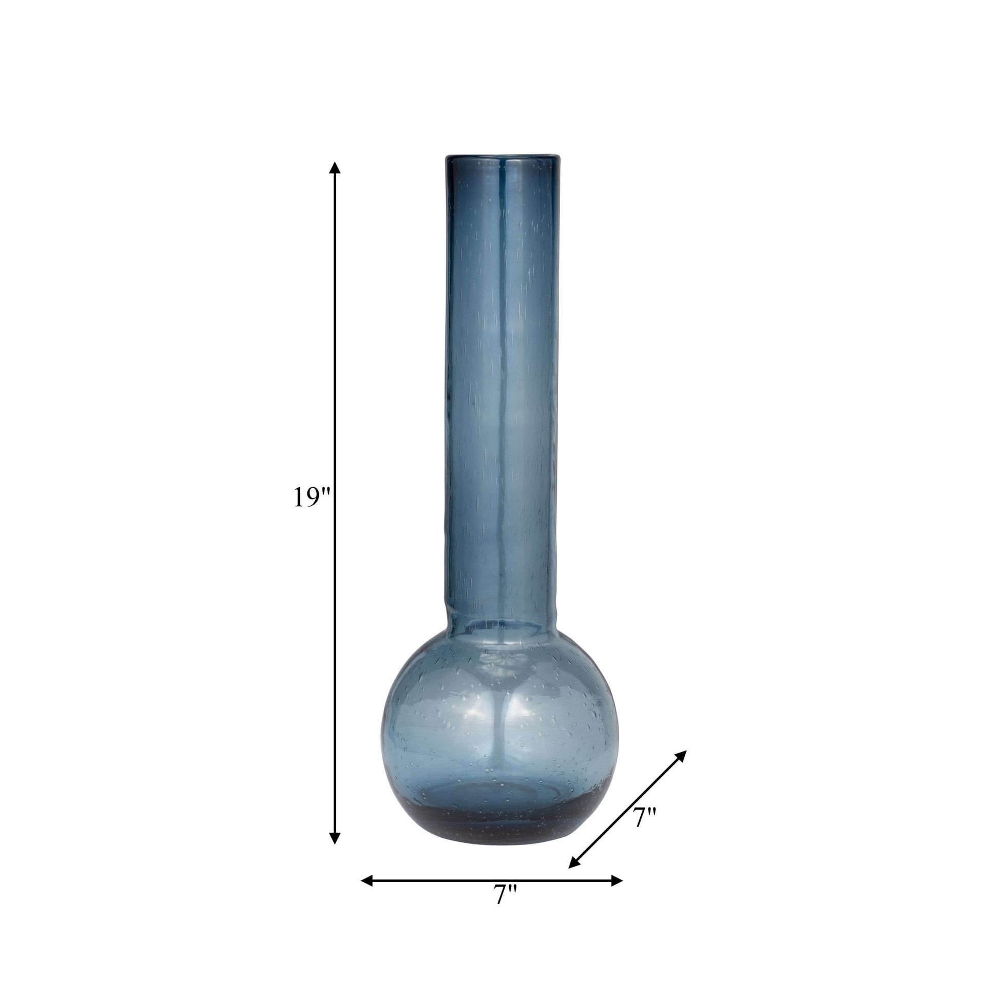 GLASS, 20" VASE BLUE | Sagebrook Home