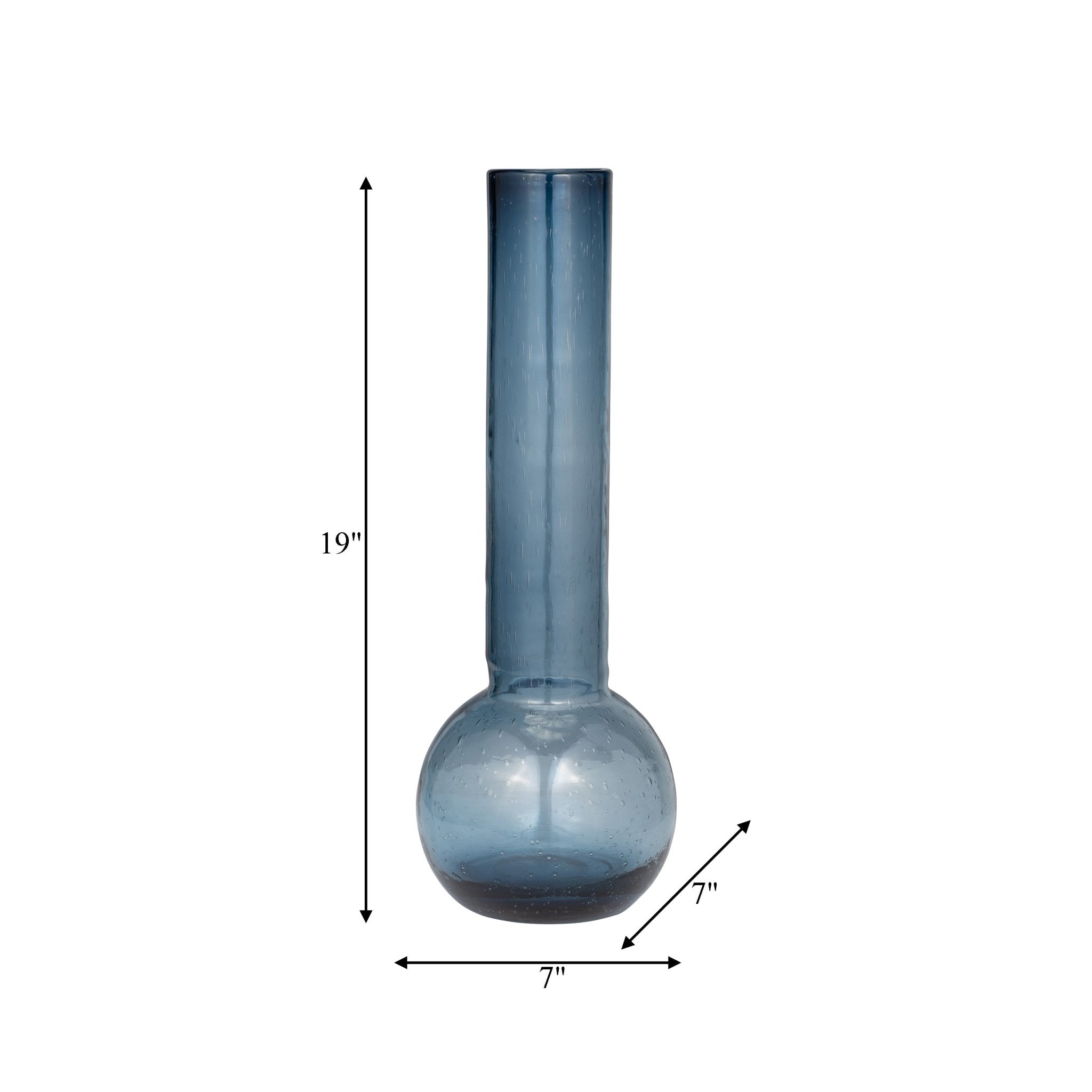 GLASS, 20" VASE BLUE | Sagebrook Home